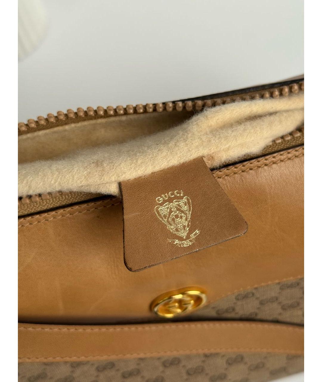 GUCCI Коричневая кожаная сумка через плечо, фото 8