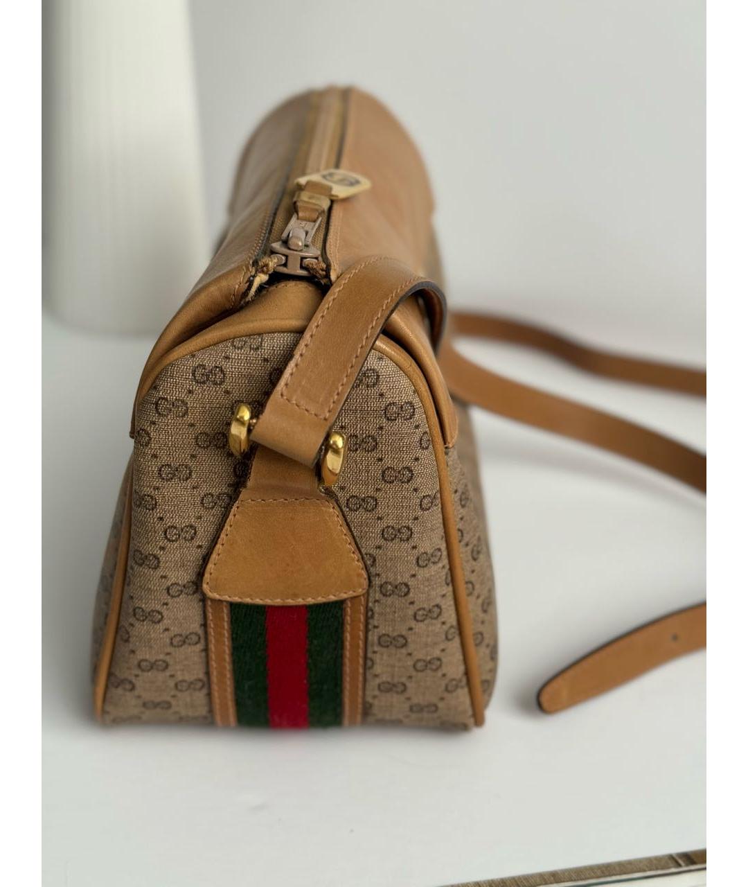 GUCCI Коричневая кожаная сумка через плечо, фото 3