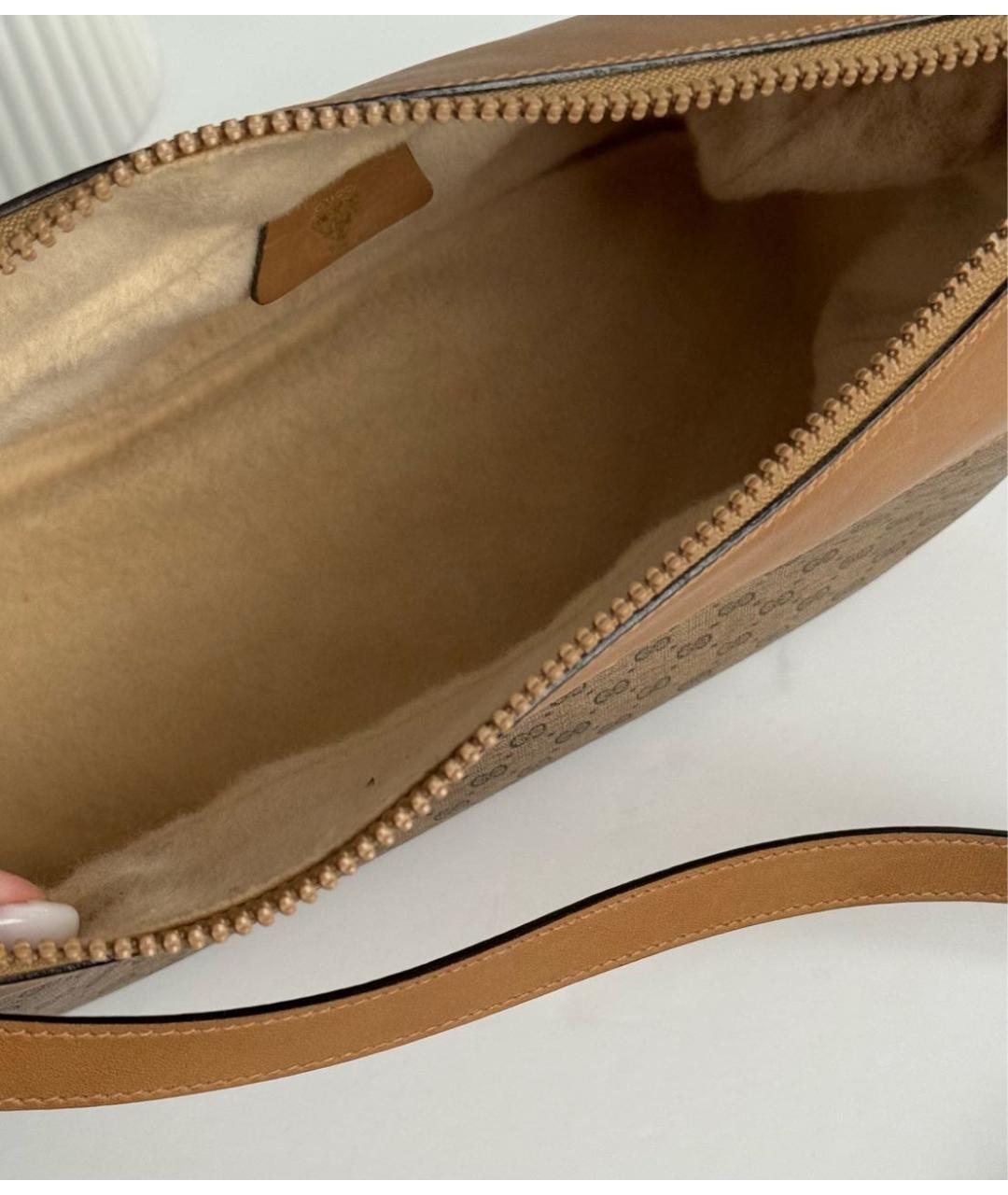 GUCCI Коричневая кожаная сумка через плечо, фото 7