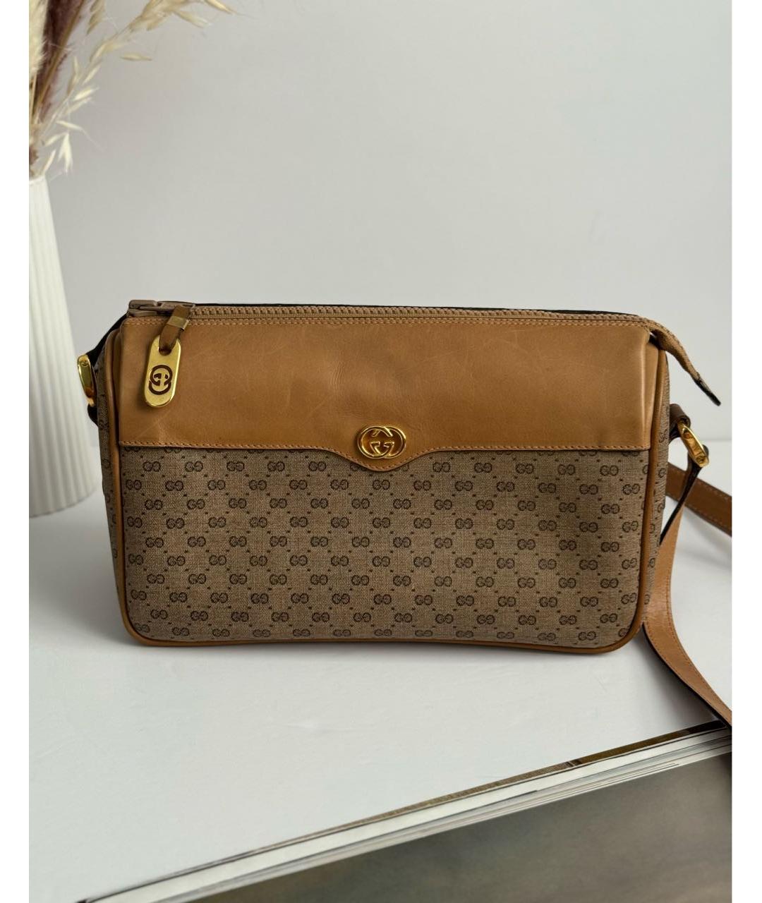 GUCCI Коричневая кожаная сумка через плечо, фото 9