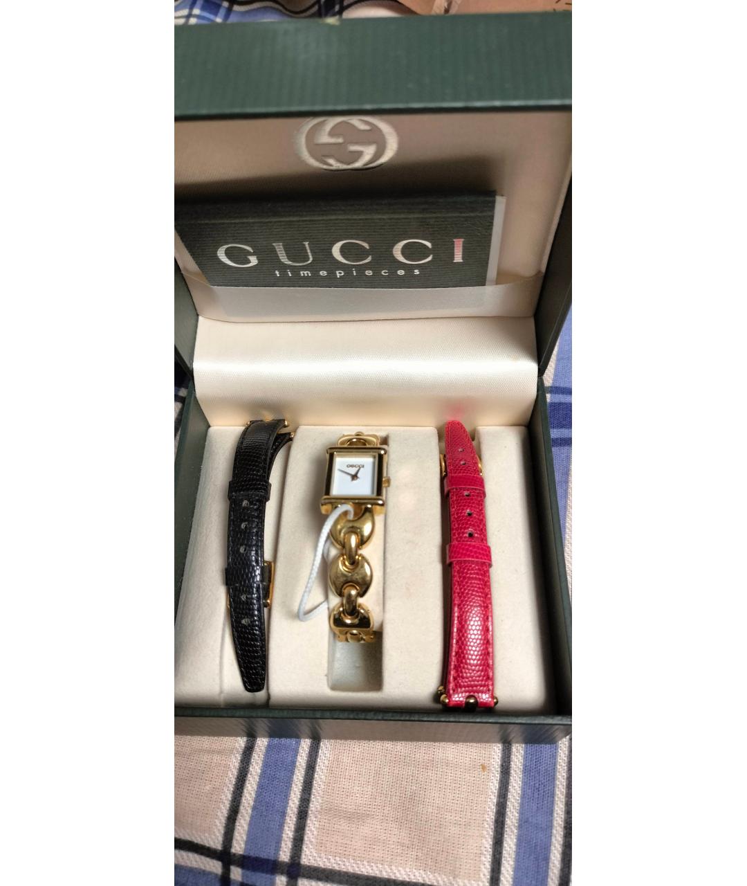 GUCCI Золотые металлические часы, фото 7