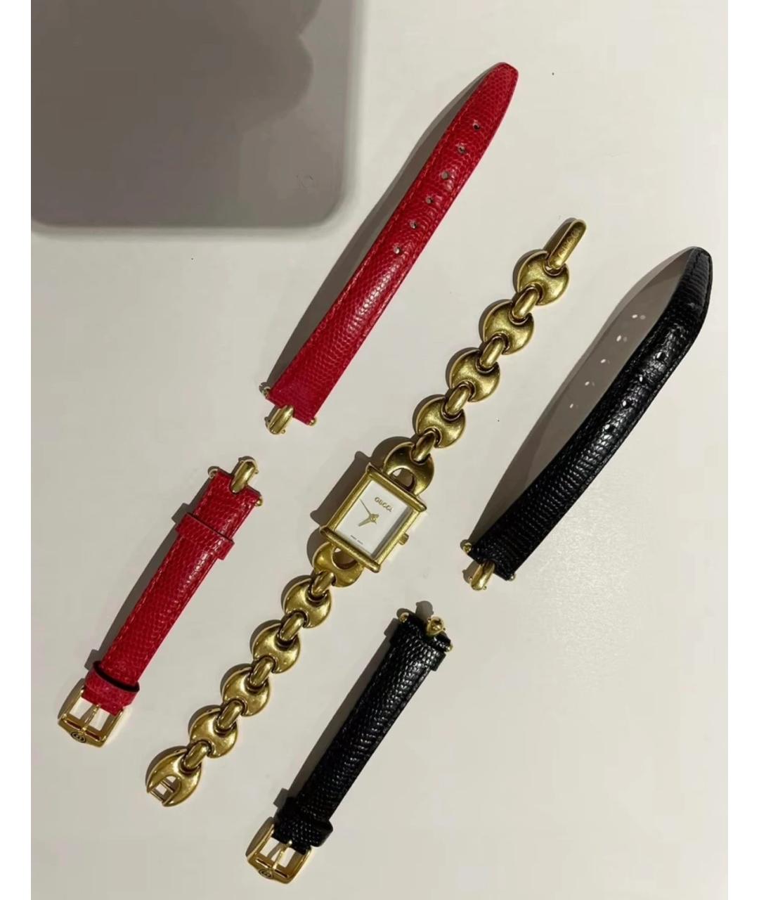 GUCCI Золотые металлические часы, фото 5