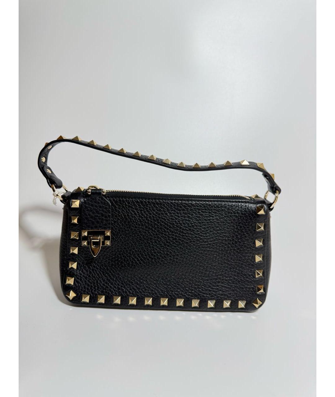 VALENTINO Черная кожаная сумка с короткими ручками, фото 6