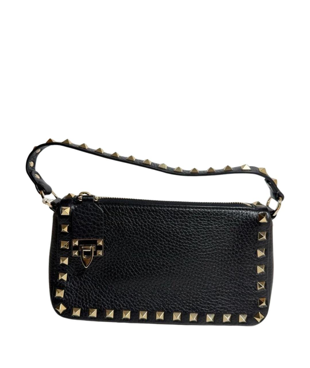 VALENTINO Черная кожаная сумка с короткими ручками, фото 1