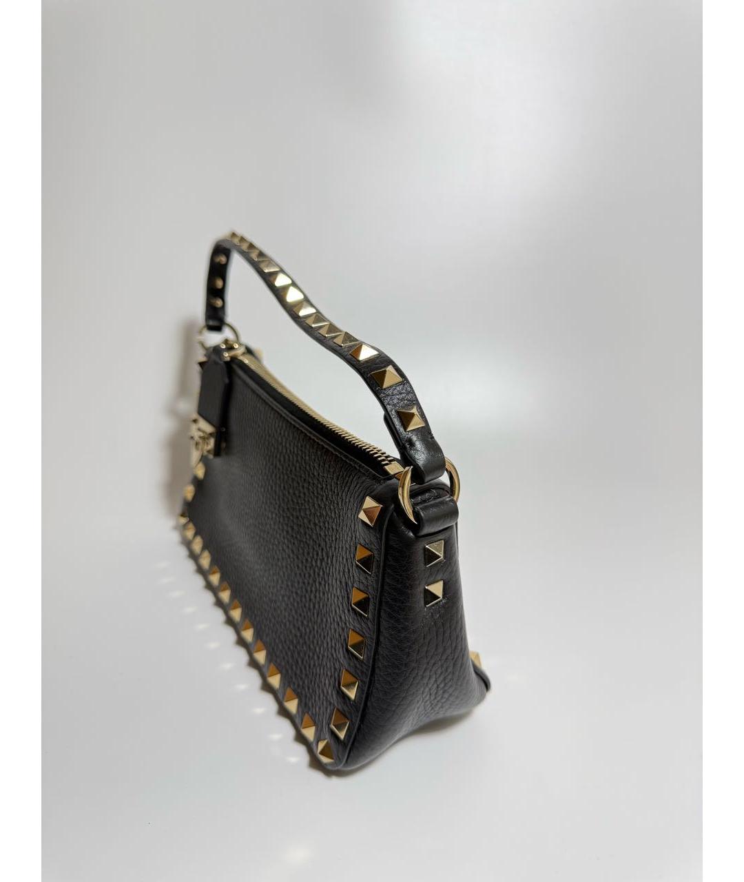 VALENTINO Черная кожаная сумка с короткими ручками, фото 2