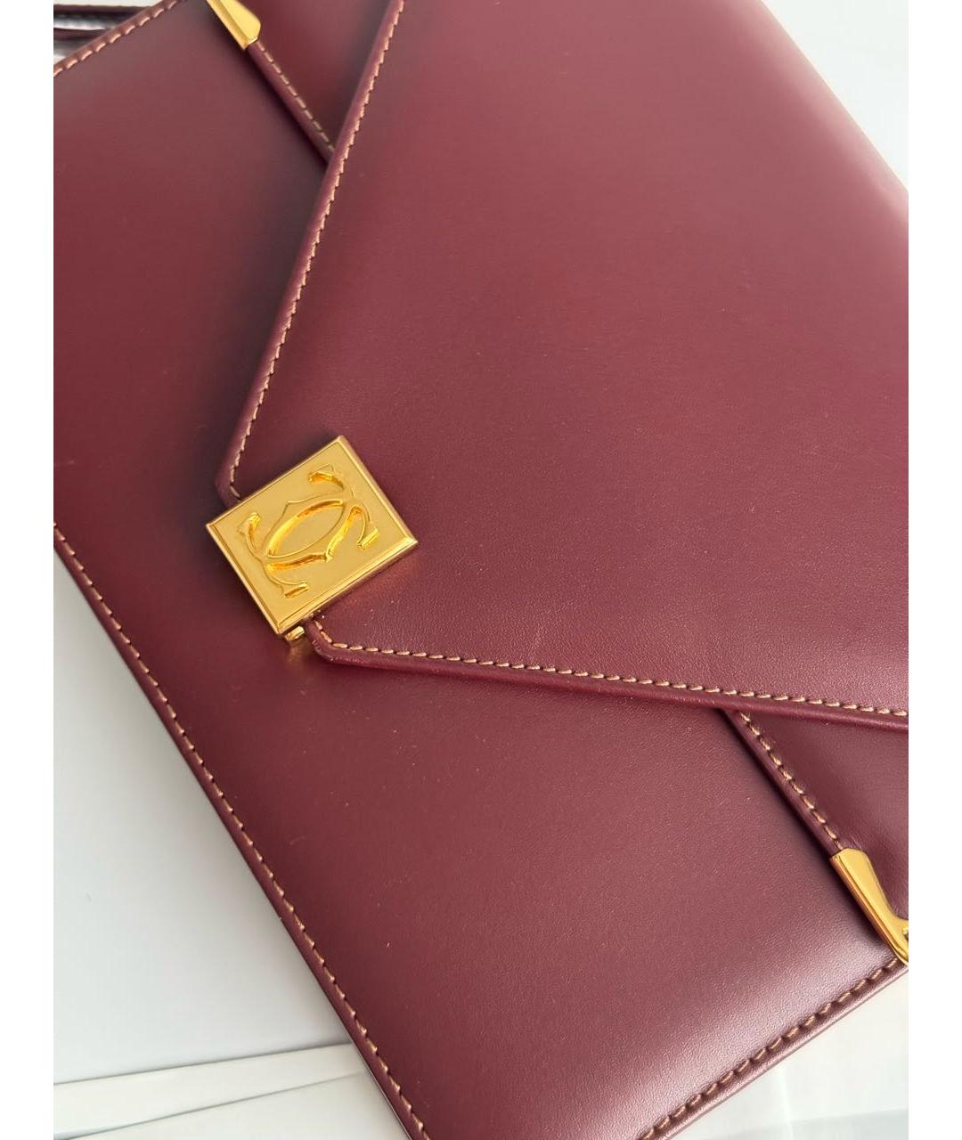 CARTIER Бордовая кожаная сумка через плечо, фото 7