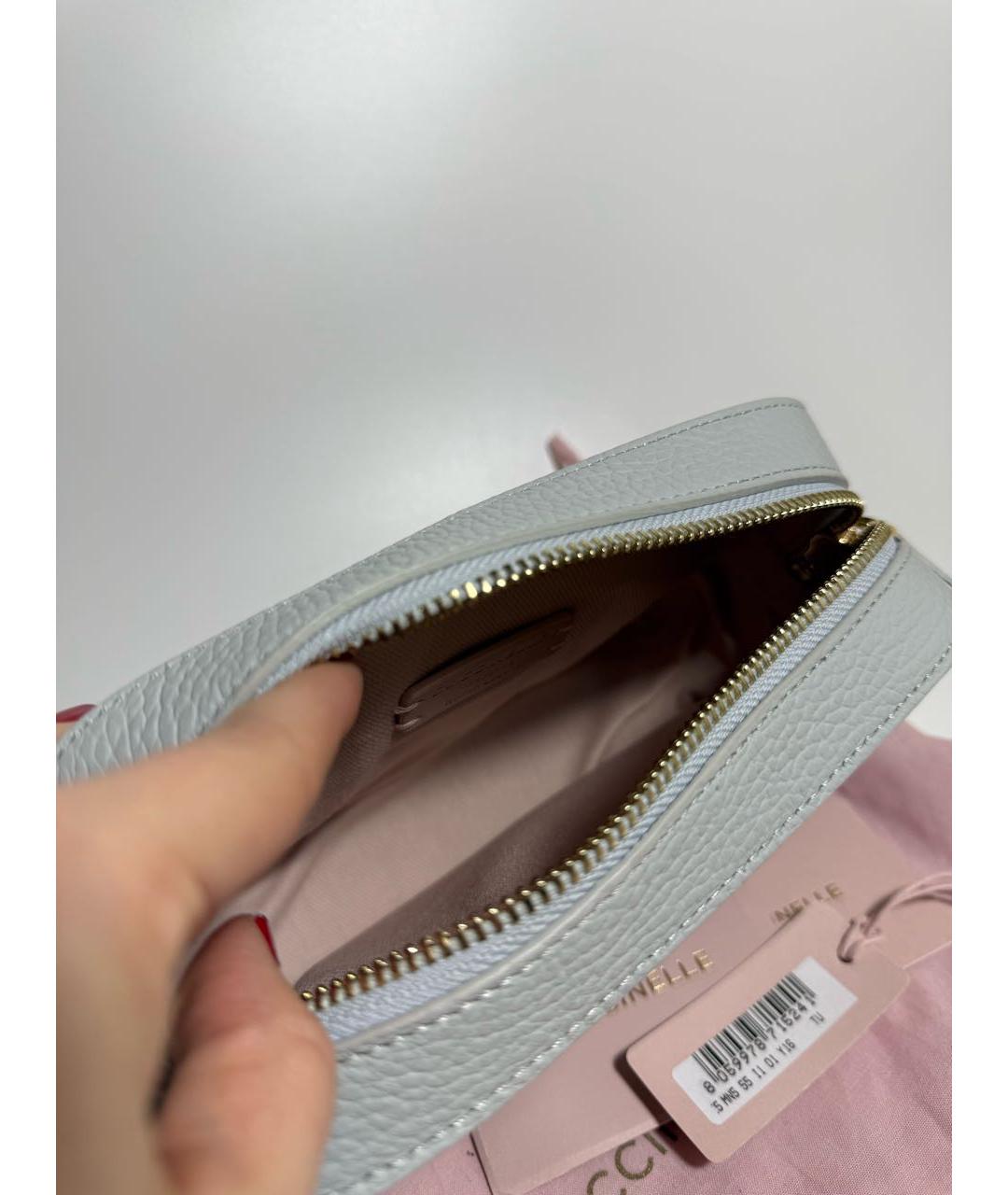 COCCINELLE Серая кожаная сумка через плечо, фото 4