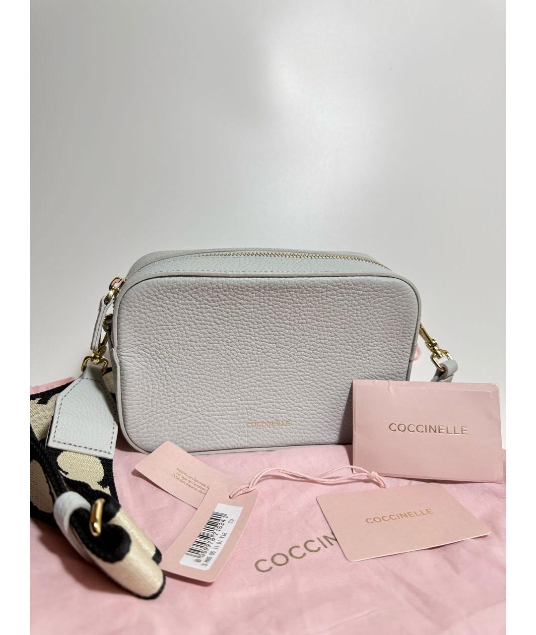 COCCINELLE Серая кожаная сумка через плечо, фото 5