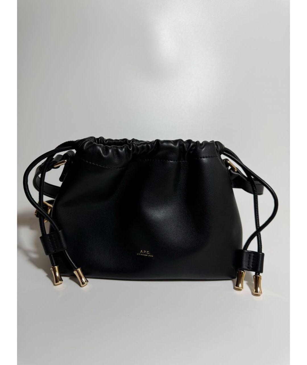 A.P.C. Черная кожаная сумка через плечо, фото 6