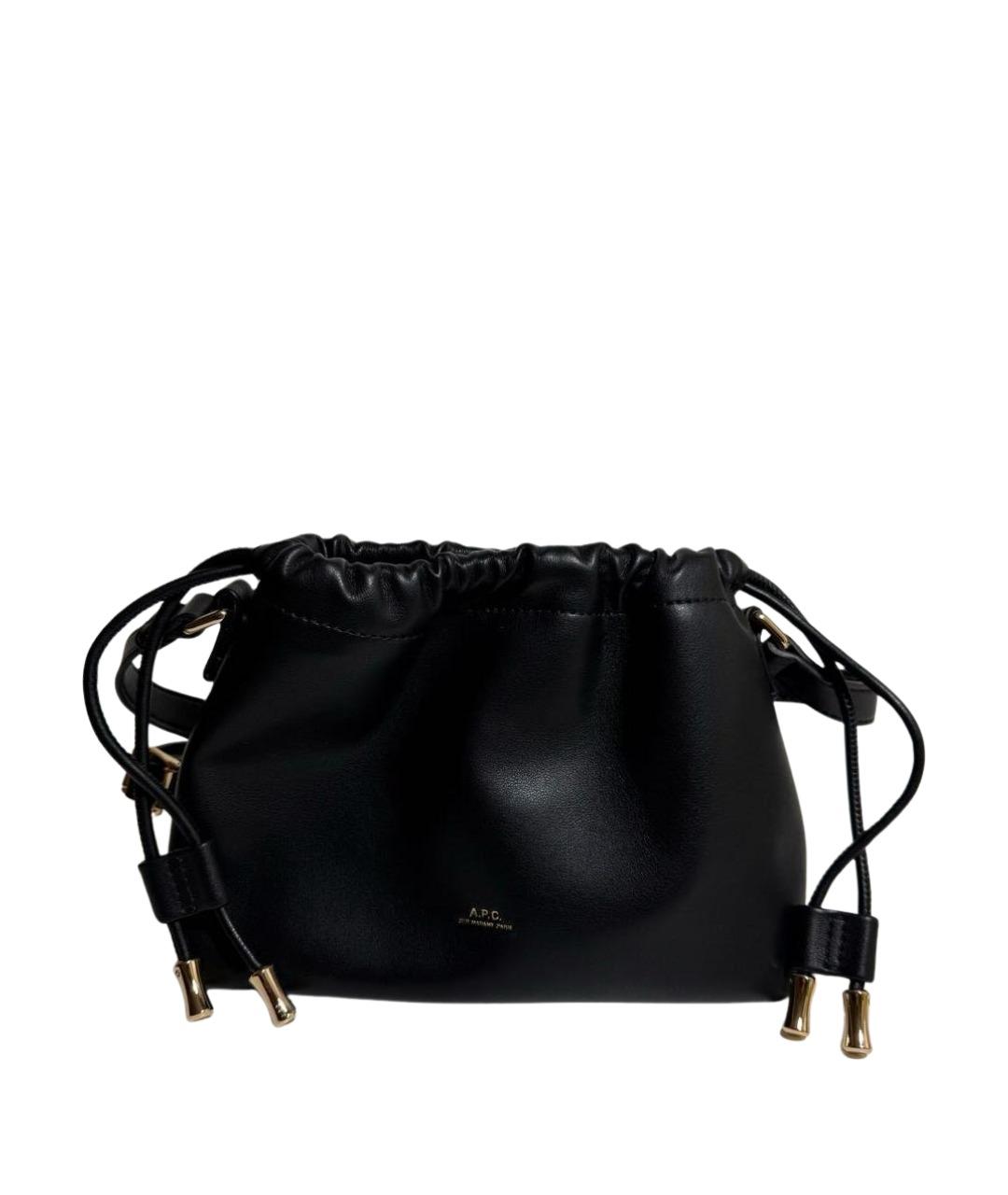 A.P.C. Черная кожаная сумка через плечо, фото 1