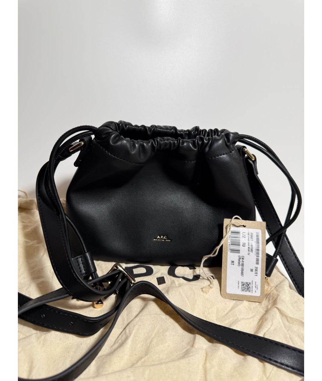 A.P.C. Черная кожаная сумка через плечо, фото 2