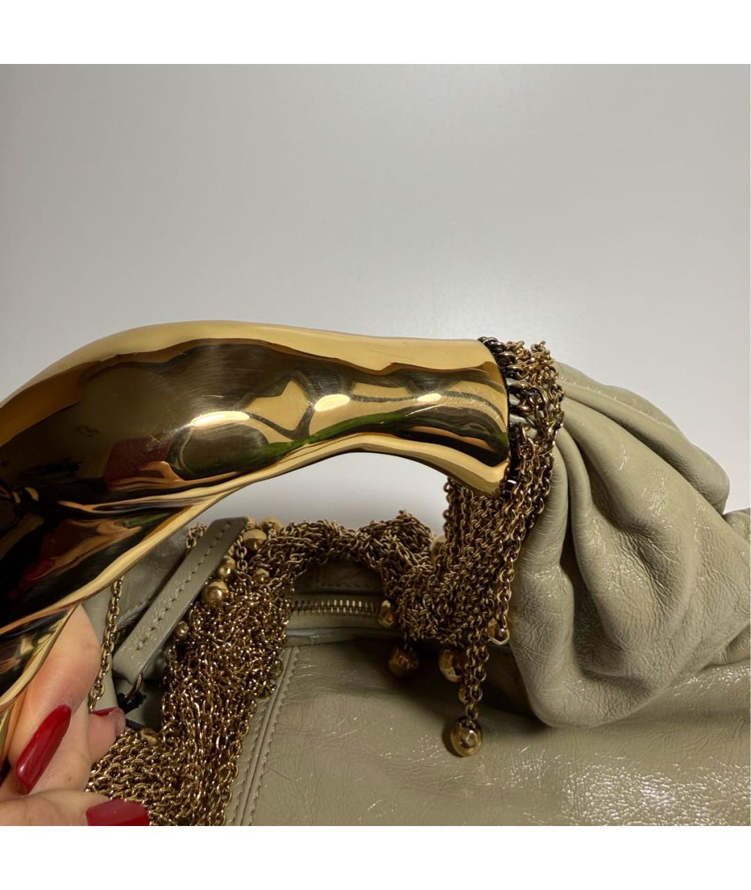 CHLOE Зеленая кожаная сумка с короткими ручками, фото 6