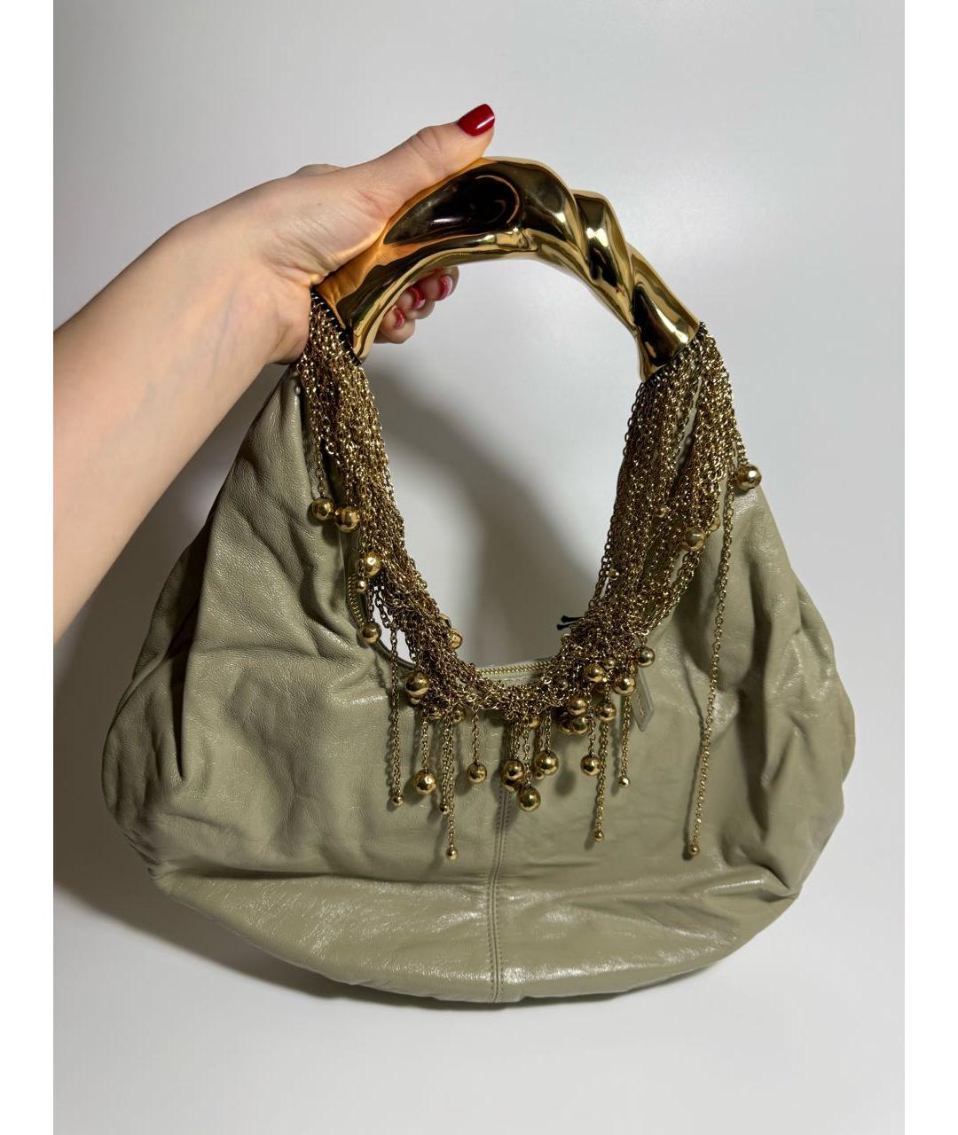 CHLOE Зеленая кожаная сумка с короткими ручками, фото 7