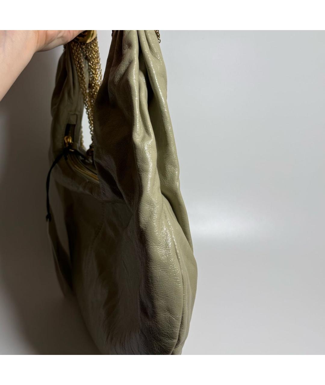 CHLOE Зеленая кожаная сумка с короткими ручками, фото 2