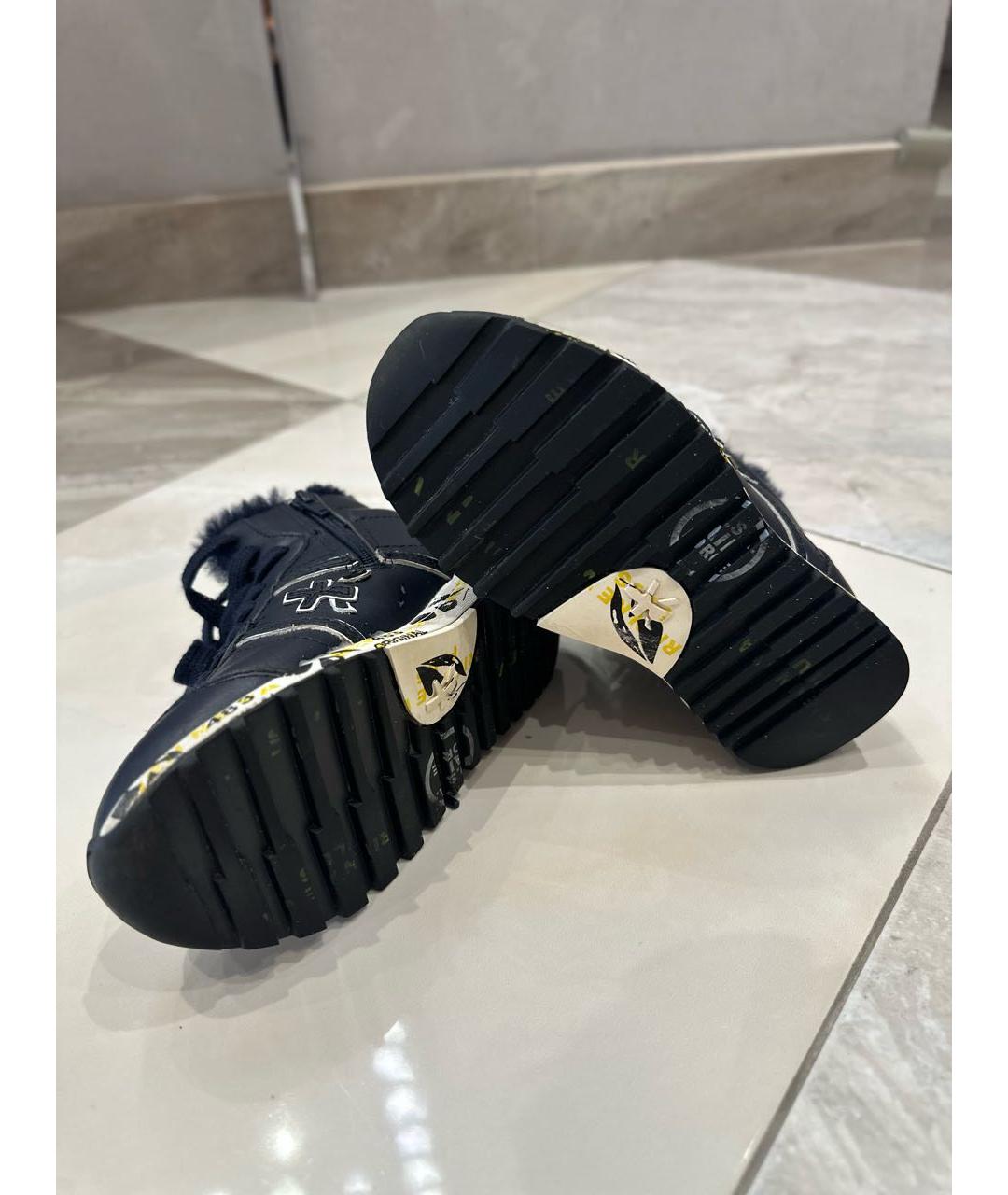 PREMIATA KIDS Темно-синие кожаные кеды, фото 4