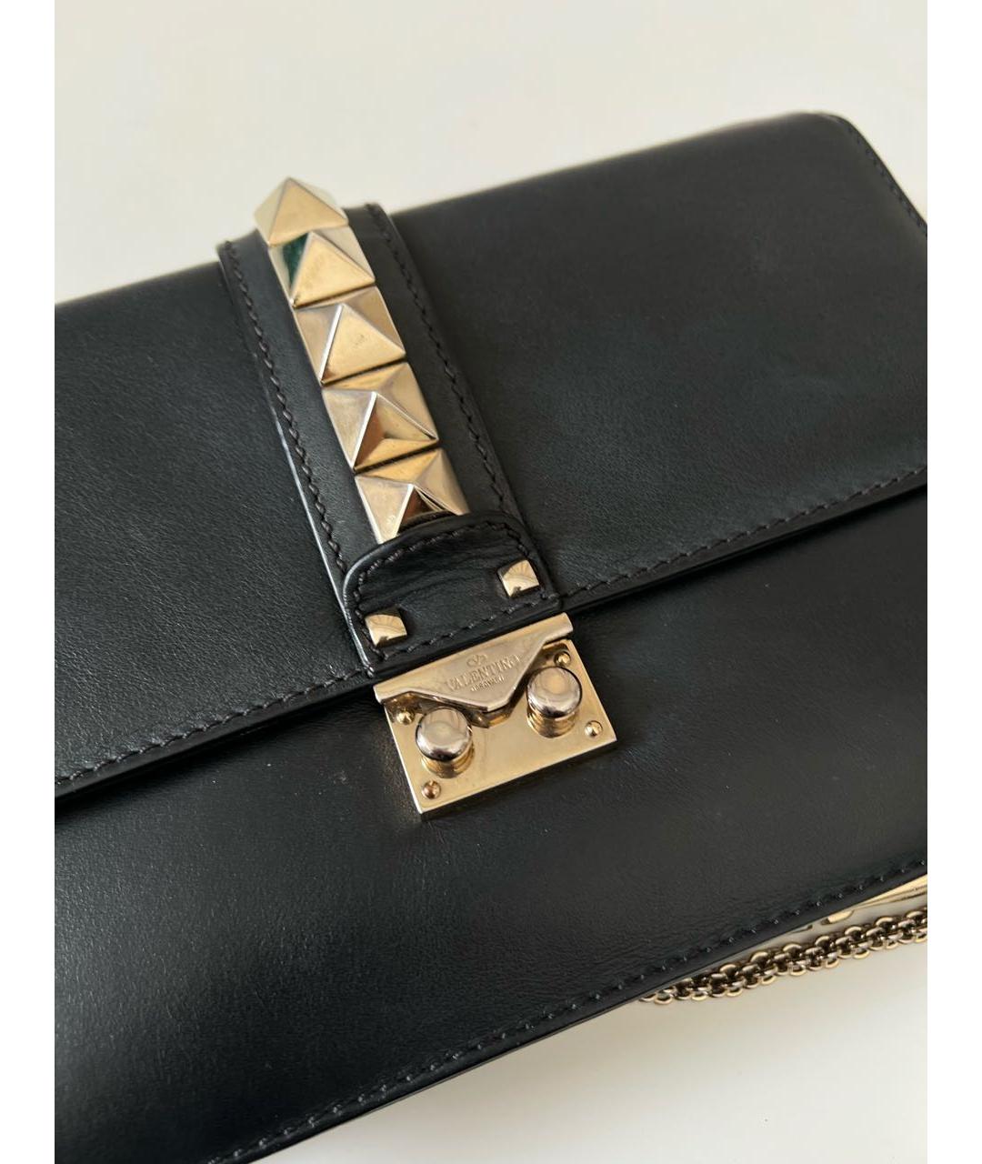 VALENTINO Черная кожаная сумка через плечо, фото 8