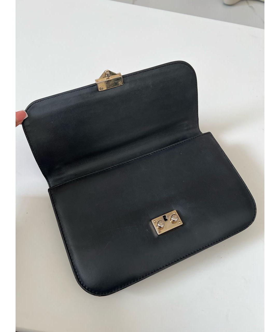 VALENTINO Черная кожаная сумка через плечо, фото 4