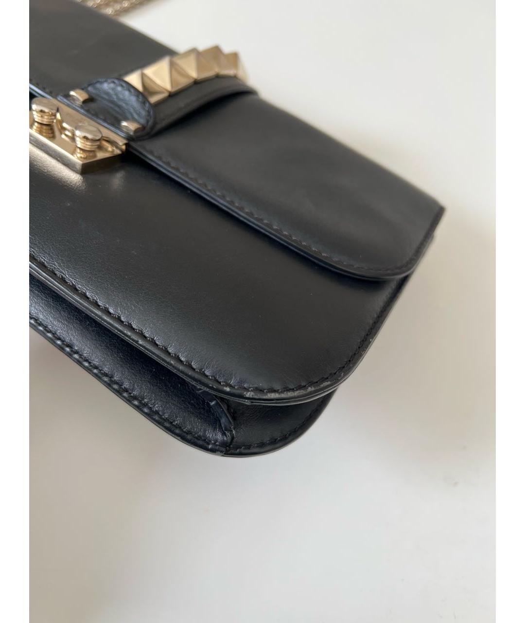 VALENTINO Черная кожаная сумка через плечо, фото 3