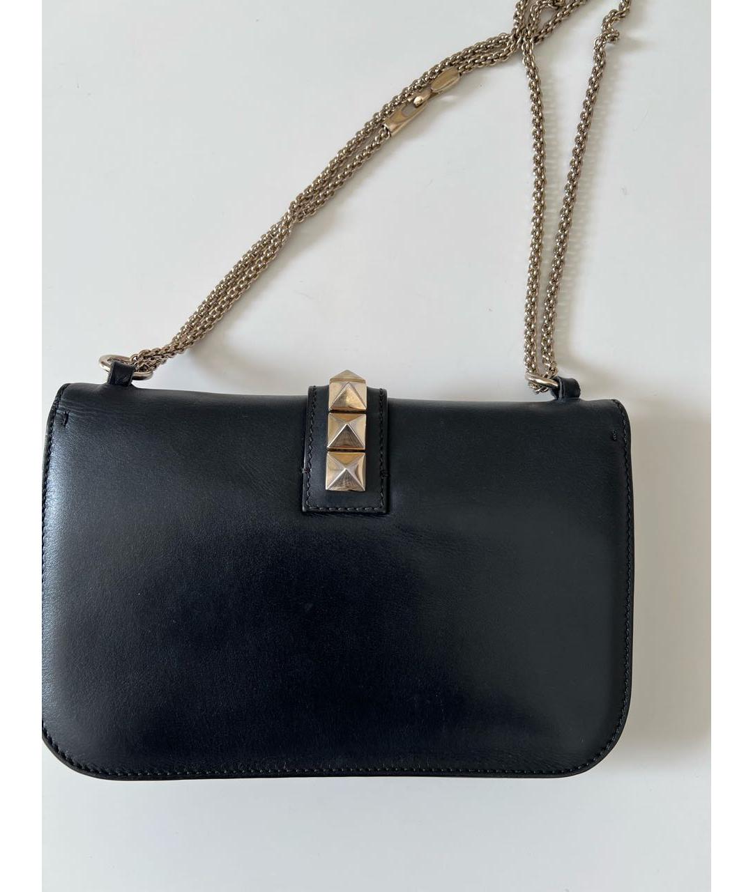 VALENTINO Черная кожаная сумка через плечо, фото 2