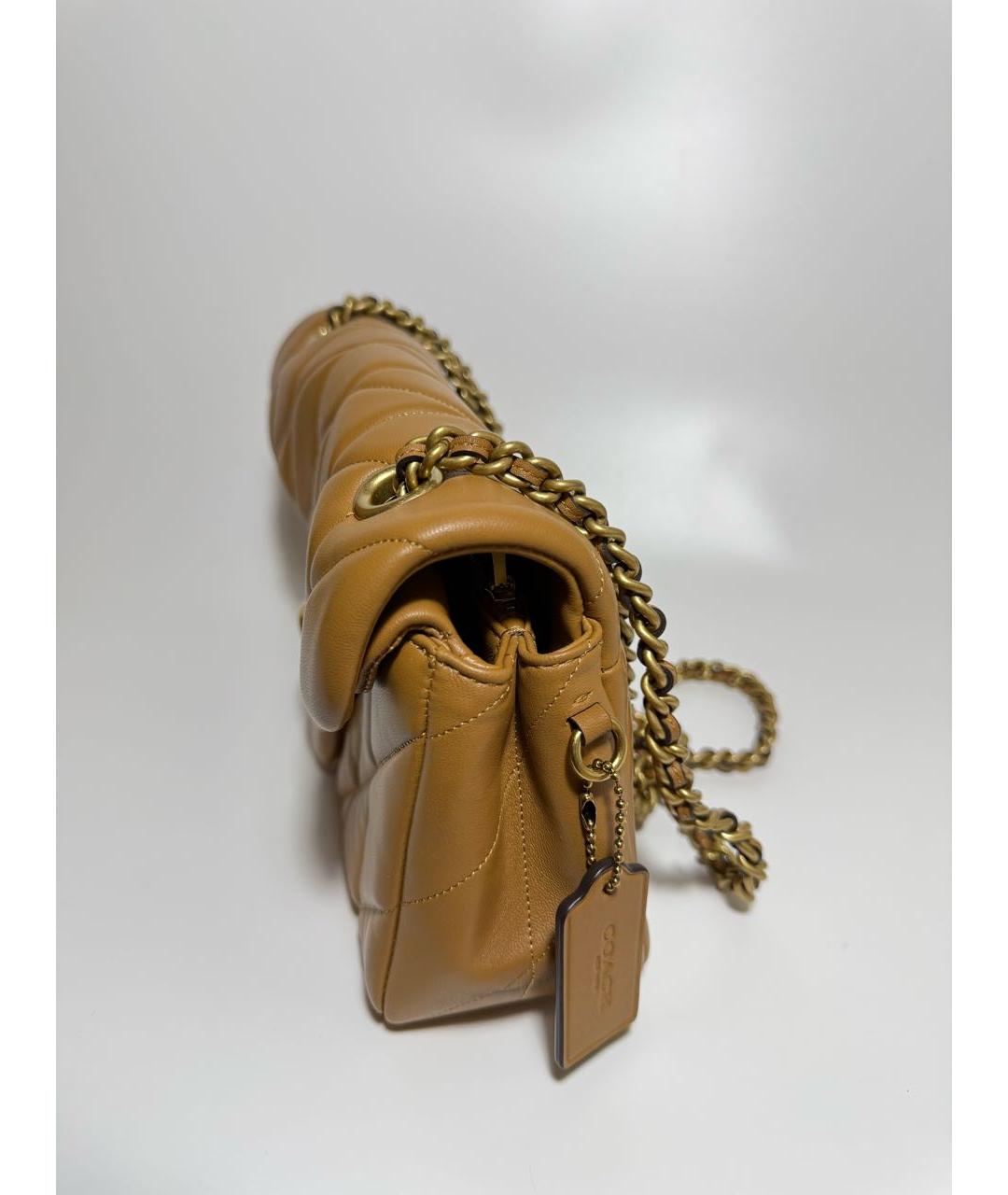 COACH Коричневая кожаная сумка через плечо, фото 2