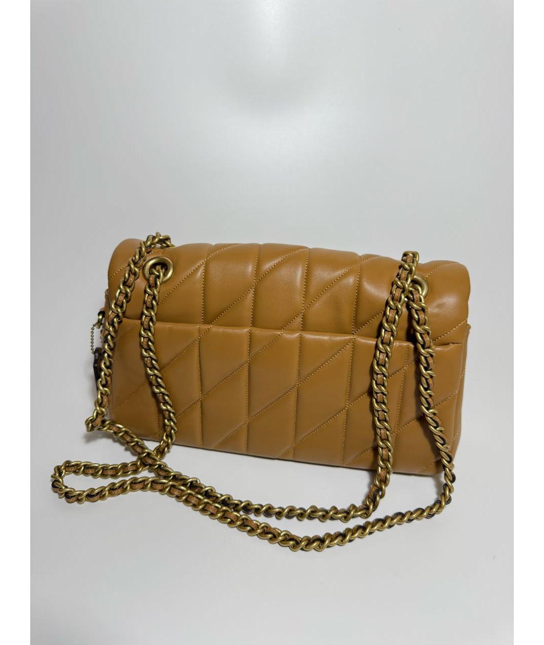 COACH Коричневая кожаная сумка через плечо, фото 3