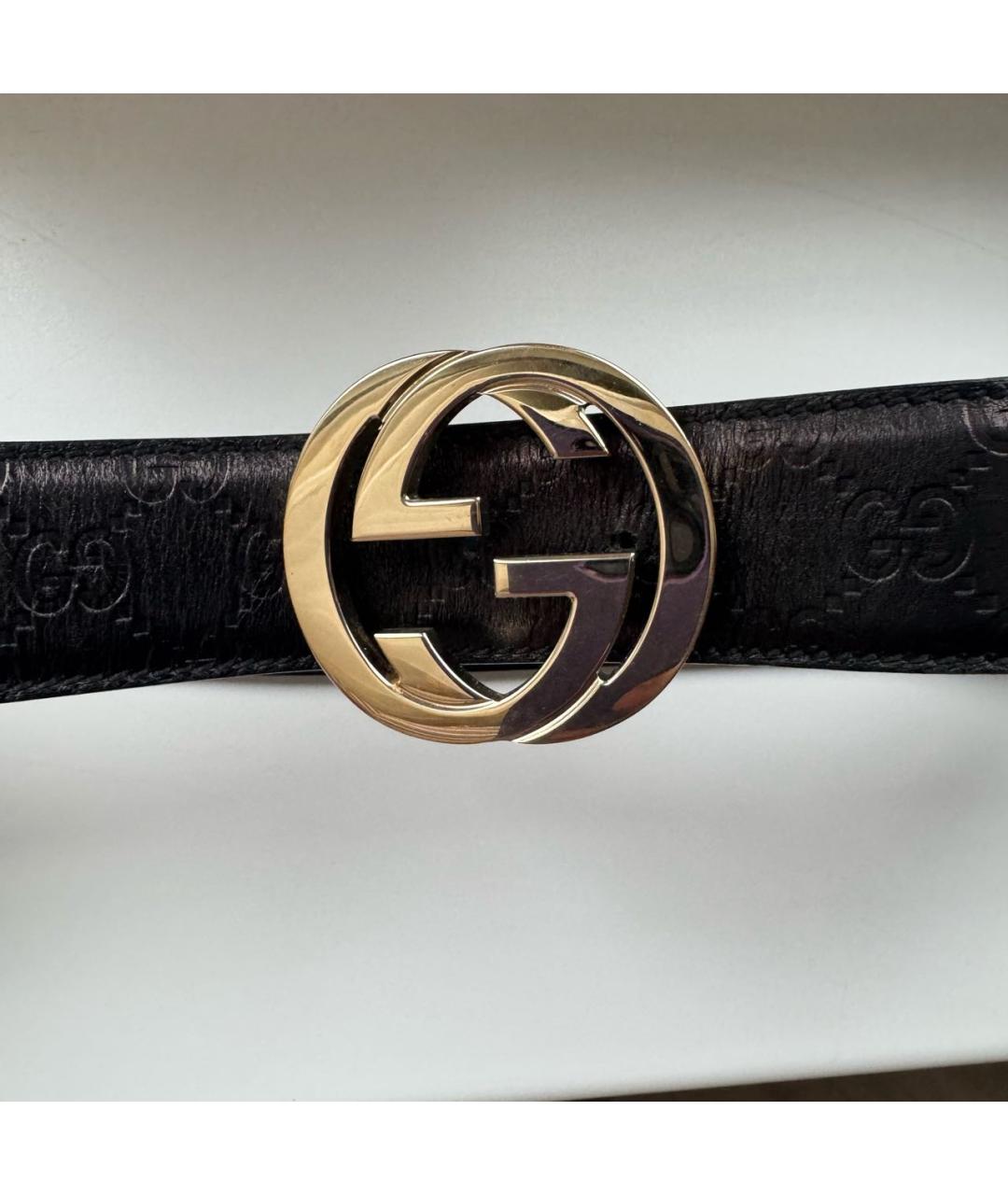 GUCCI Черный кожаный ремень, фото 2