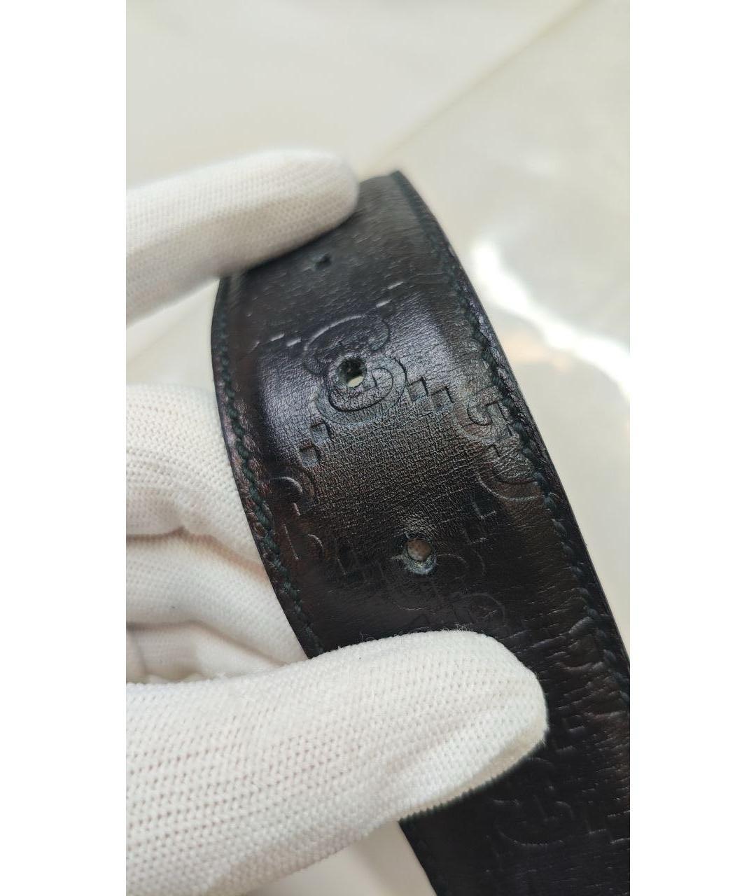 GUCCI Черный кожаный ремень, фото 4