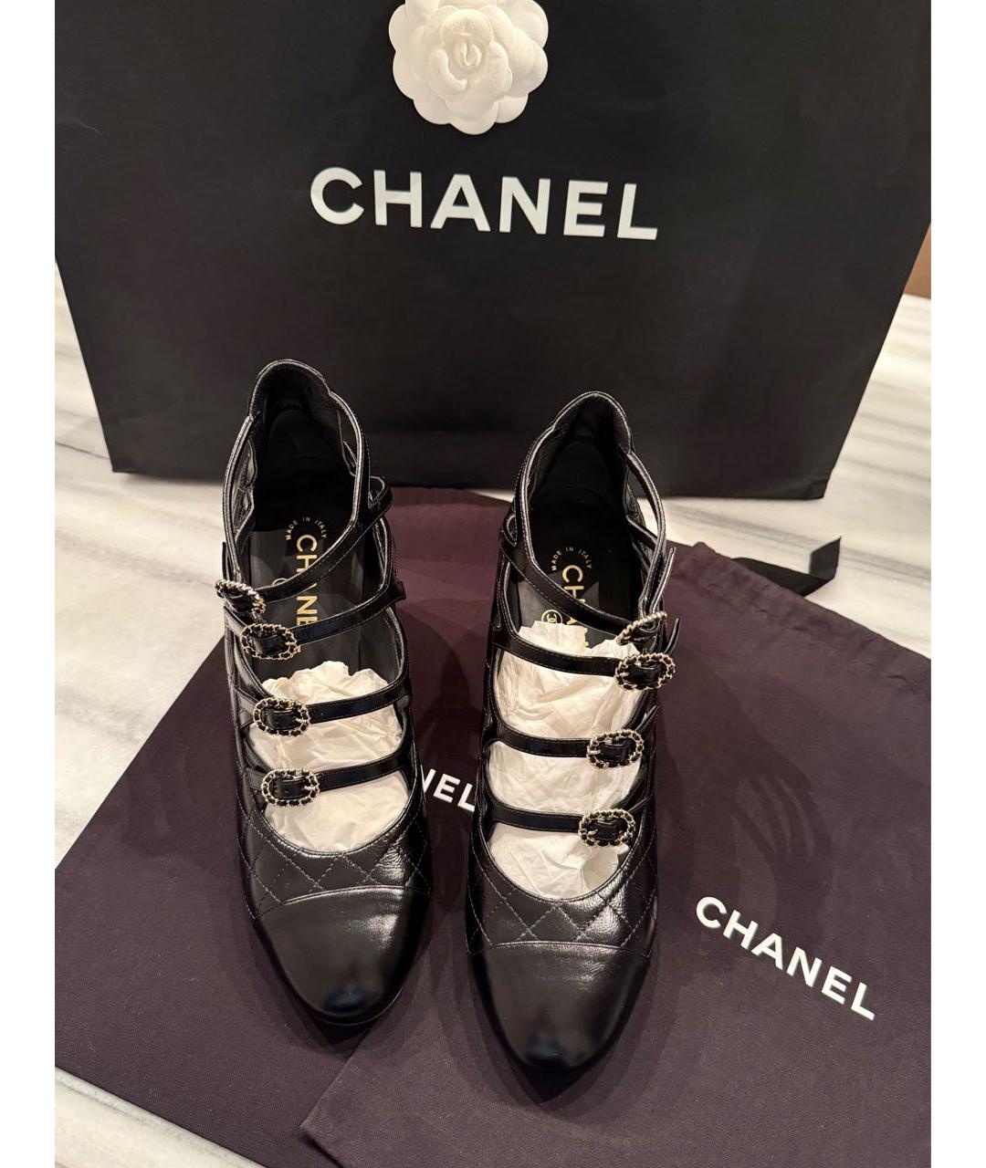 CHANEL Черные кожаные туфли, фото 3