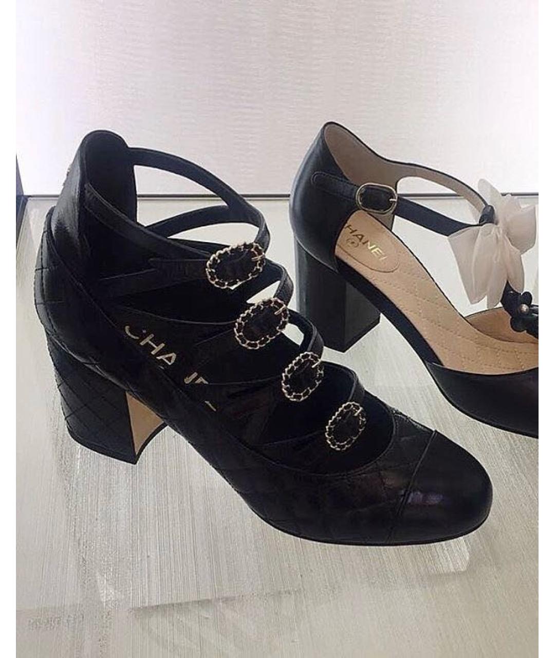 CHANEL Черные кожаные туфли, фото 2