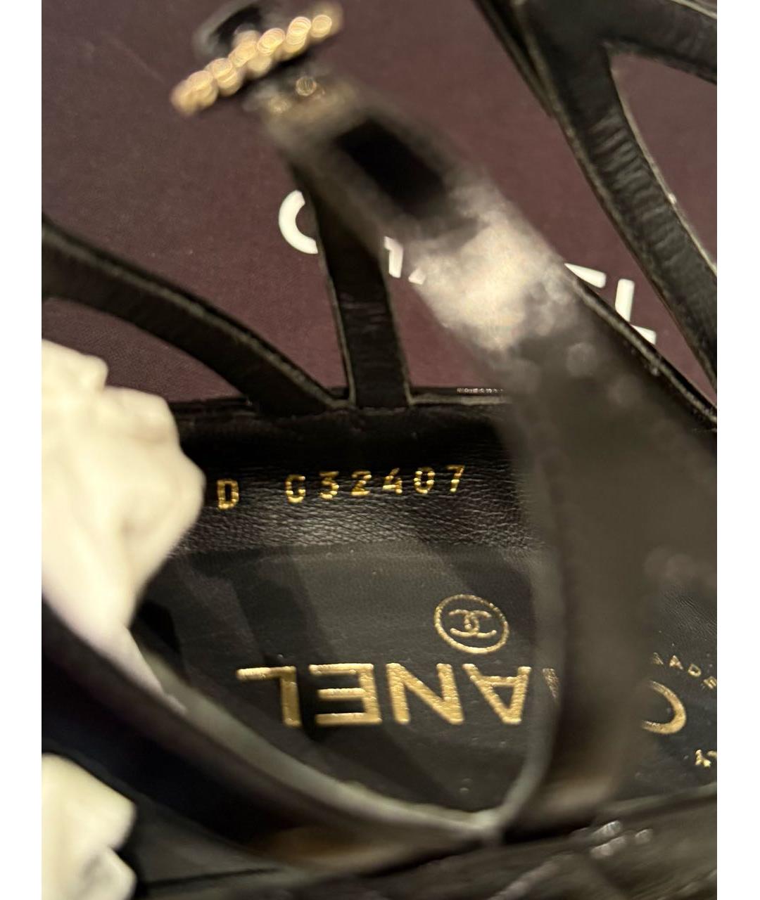 CHANEL Черные кожаные туфли, фото 7