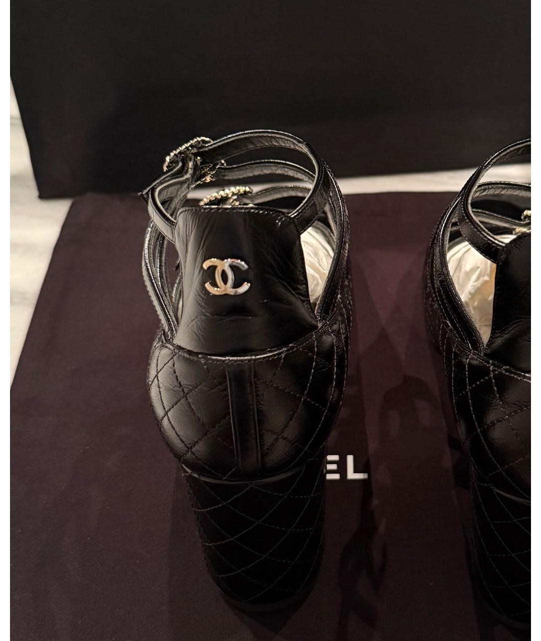 CHANEL Черные кожаные туфли, фото 5