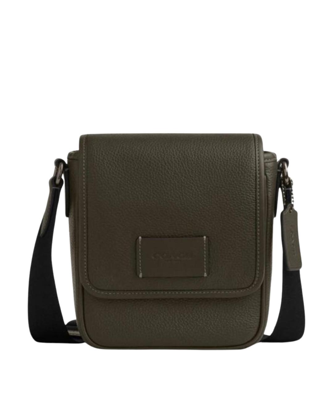 COACH Зеленая кожаная барсетка, фото 1