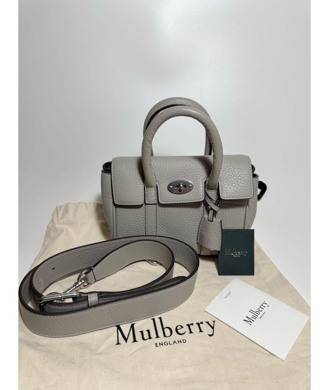 MULBERRY Серая кожаная сумка через плечо, фото 6