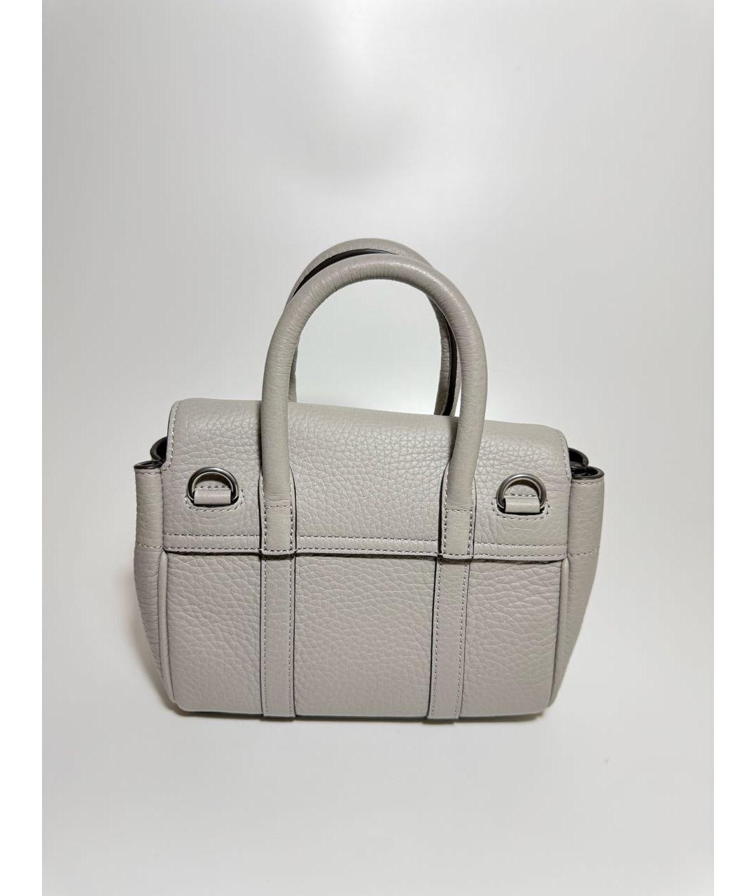 MULBERRY Серая кожаная сумка через плечо, фото 3