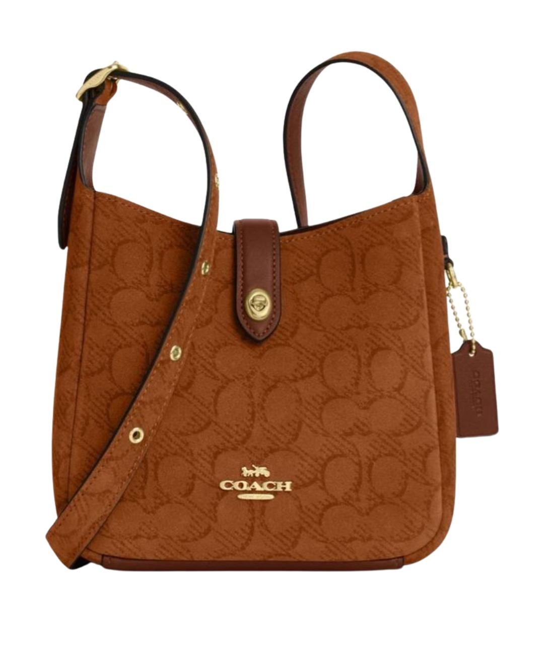 COACH Коричневая замшевая сумка через плечо, фото 1