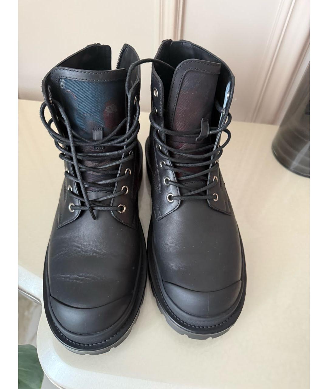 CHRISTIAN DIOR Черные кожаные высокие ботинки, фото 3