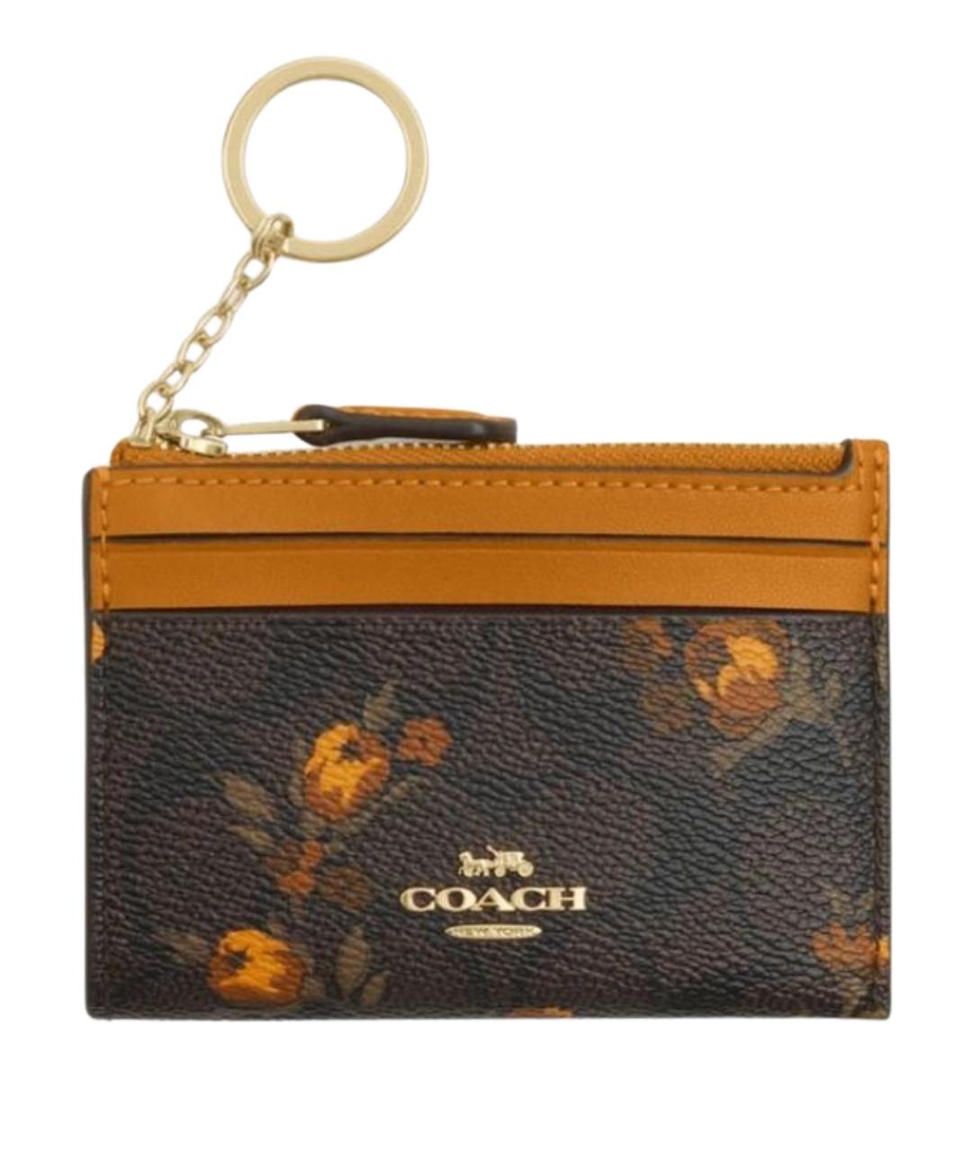 COACH Коричневый кожаный кардхолдер, фото 1