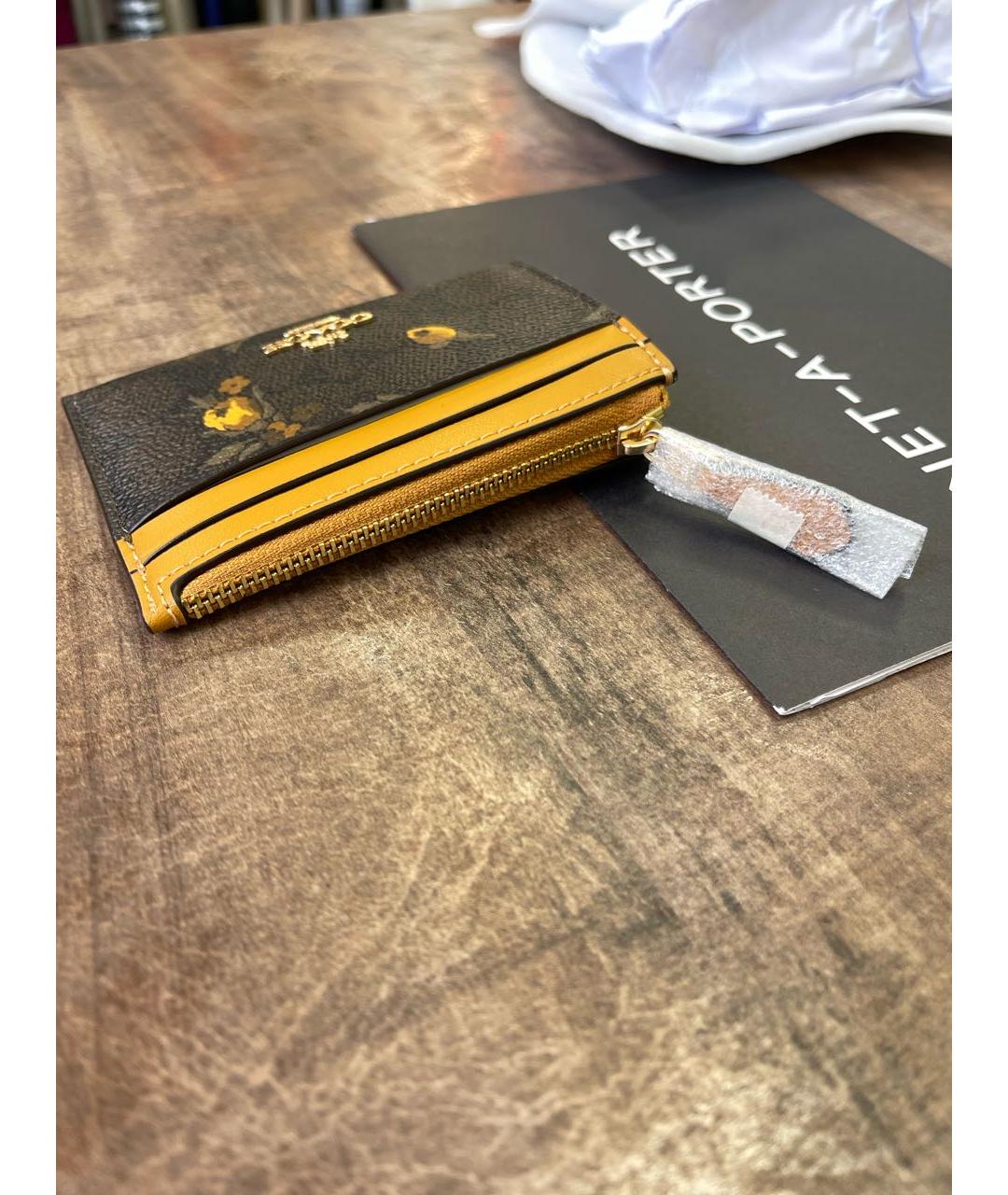 COACH Коричневый кожаный кардхолдер, фото 4