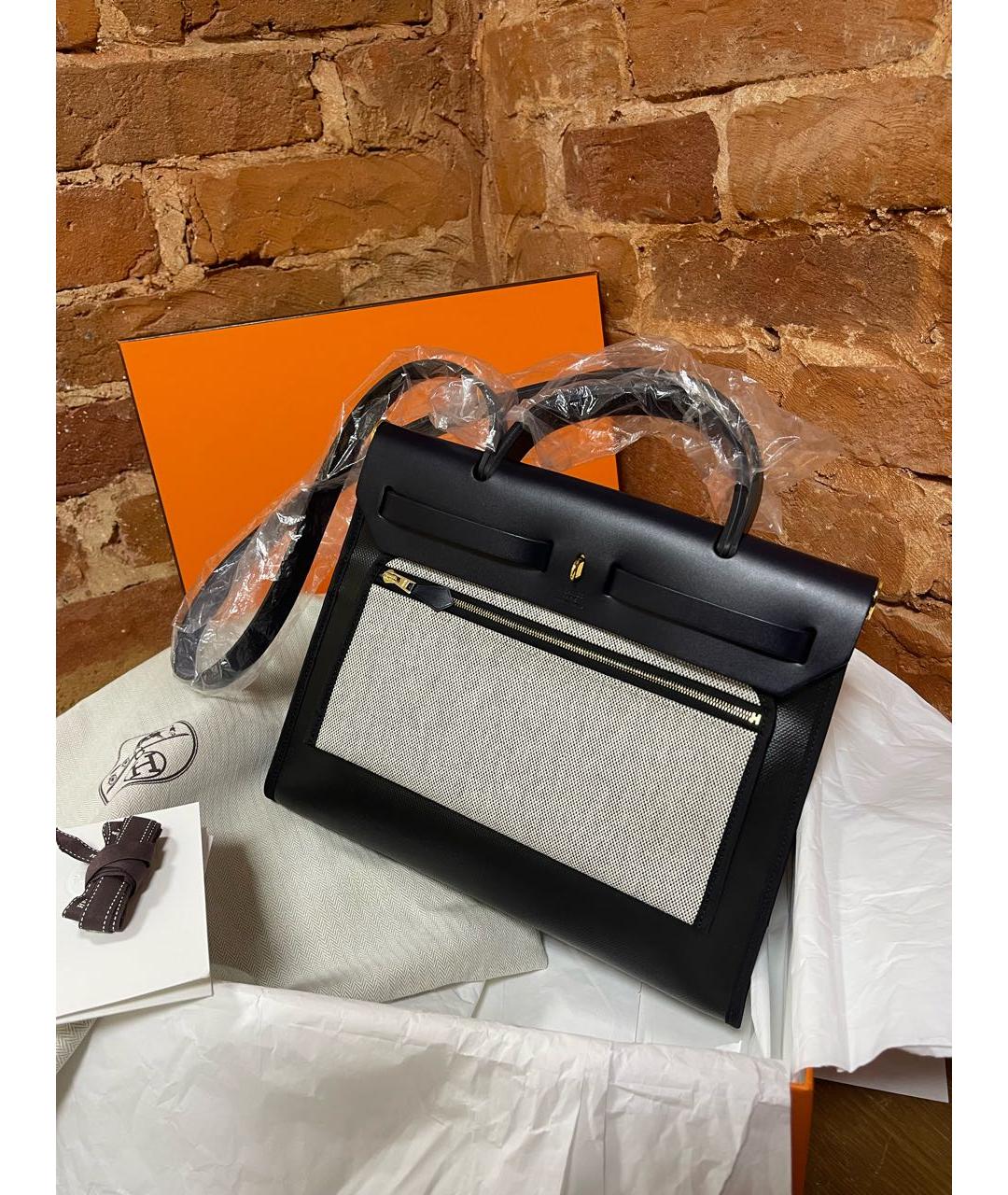 HERMES Черная тканевая сумка через плечо, фото 6