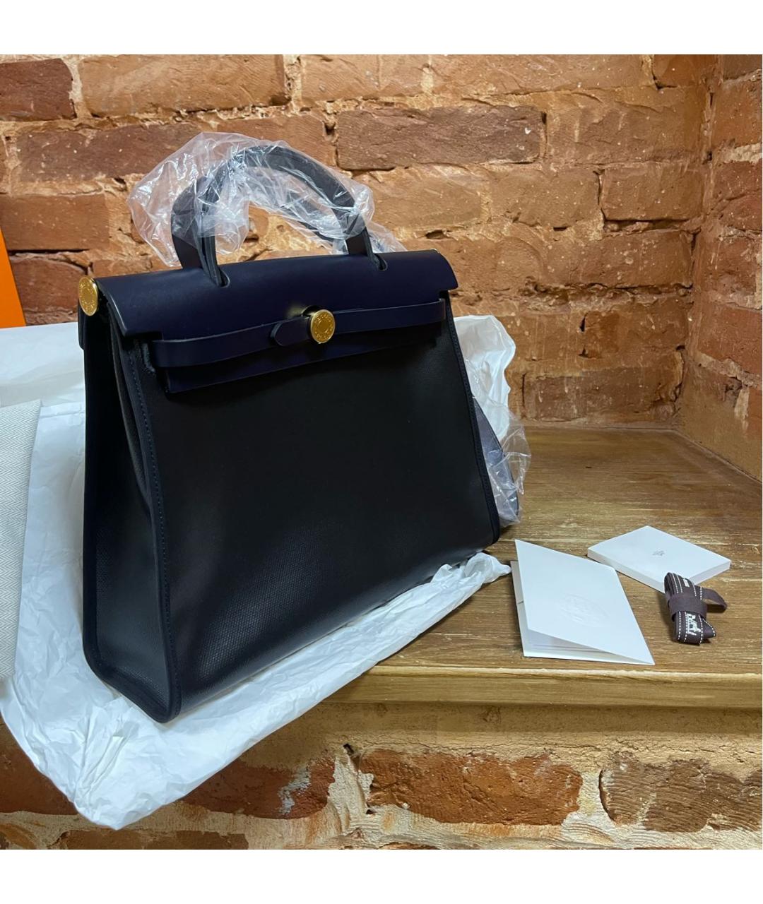 HERMES Черная тканевая сумка через плечо, фото 3