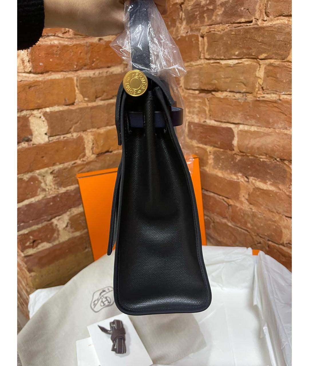 HERMES Черная тканевая сумка через плечо, фото 7