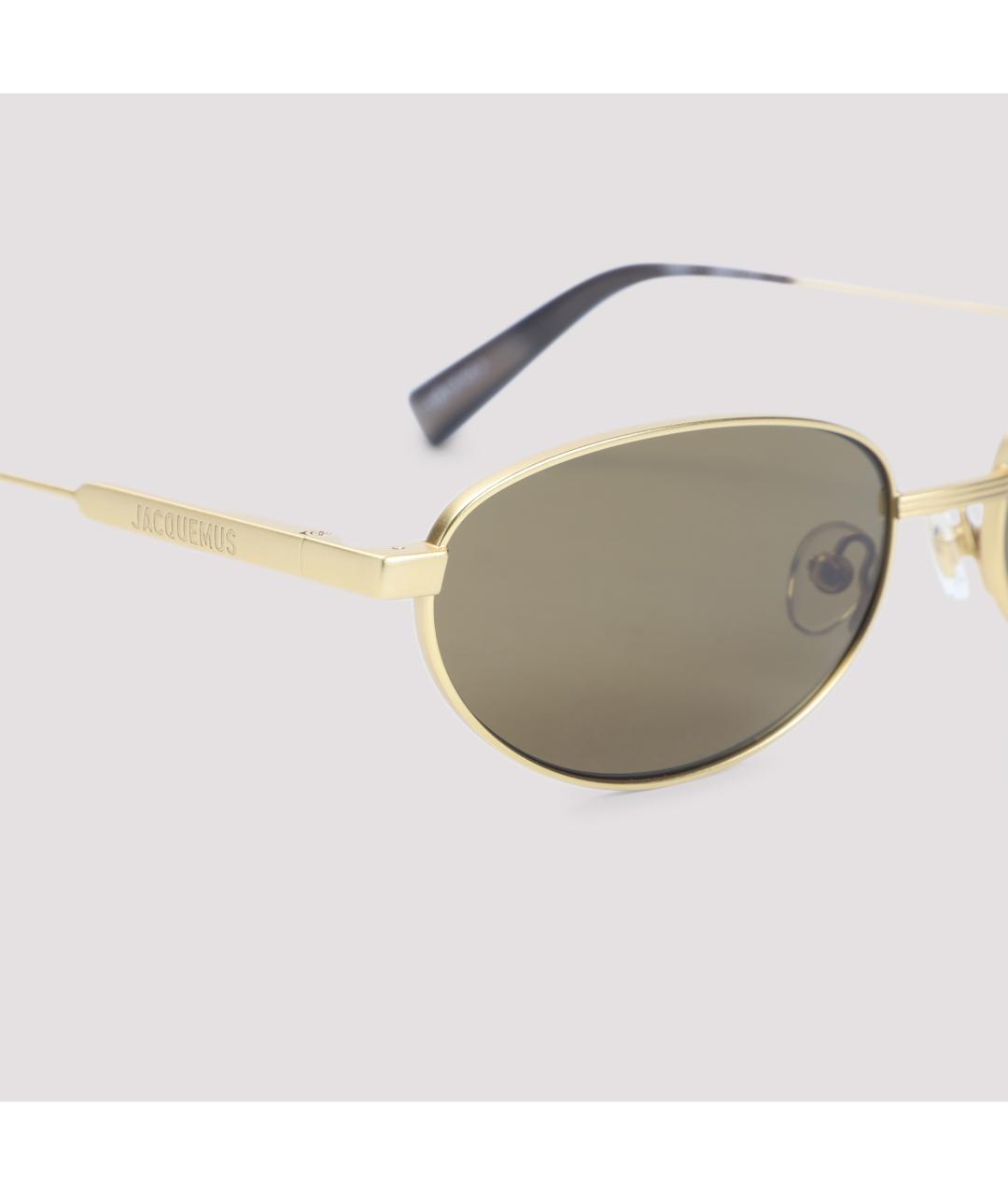 JACQUEMUS Золотые металлические солнцезащитные очки, фото 3