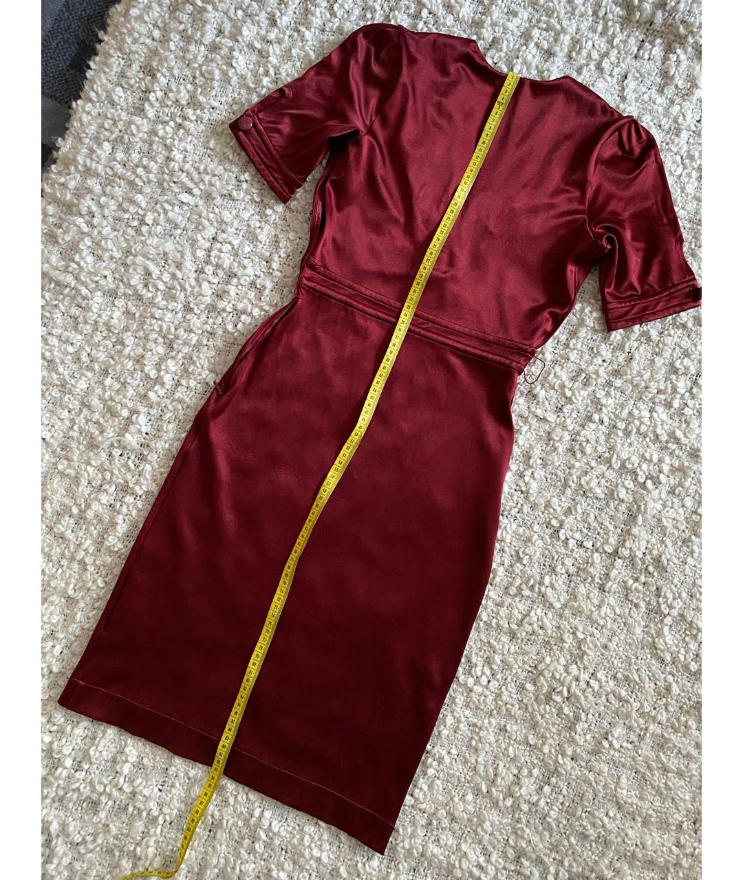 GUCCI Бордовое вискозное коктейльное платье, фото 2