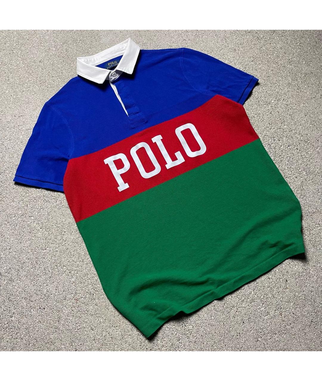 POLO RALPH LAUREN Мульти хлопковое поло с коротким рукавом, фото 2