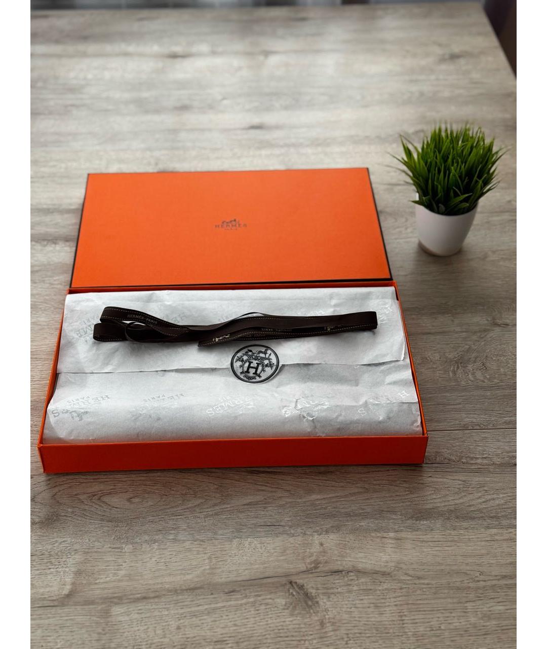 HERMES Серый кашемировый шарф, фото 6