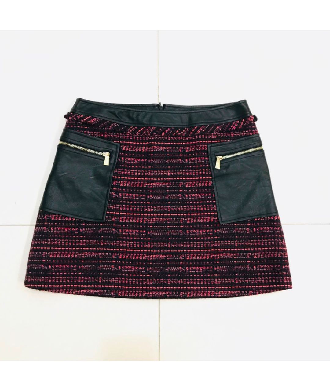 TRUSSARDI Бордовая вискозная юбка мини, фото 2