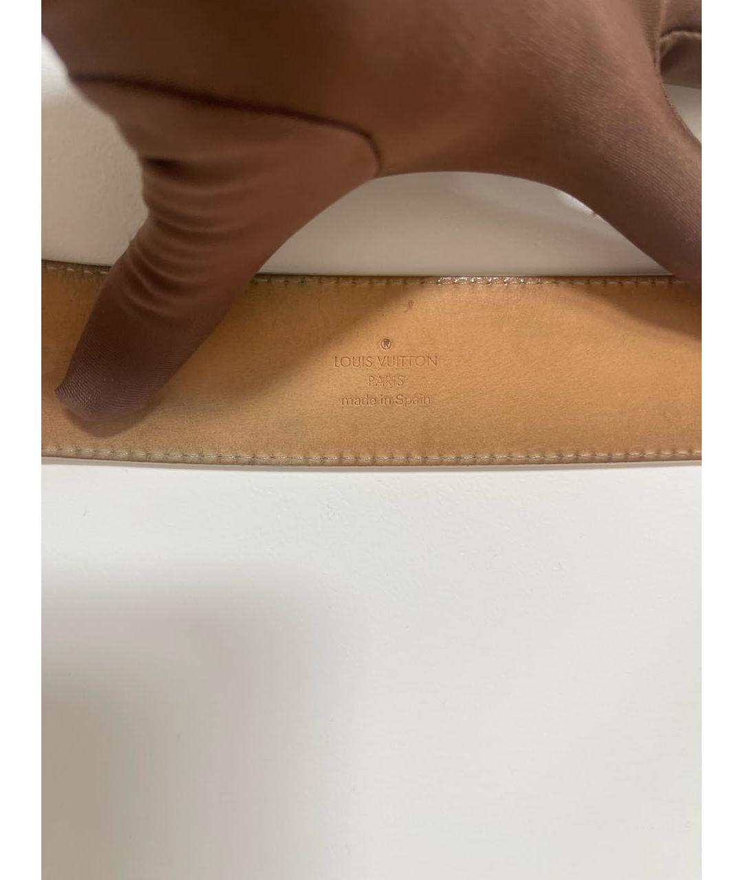 LOUIS VUITTON Белый кожаный ремень, фото 3