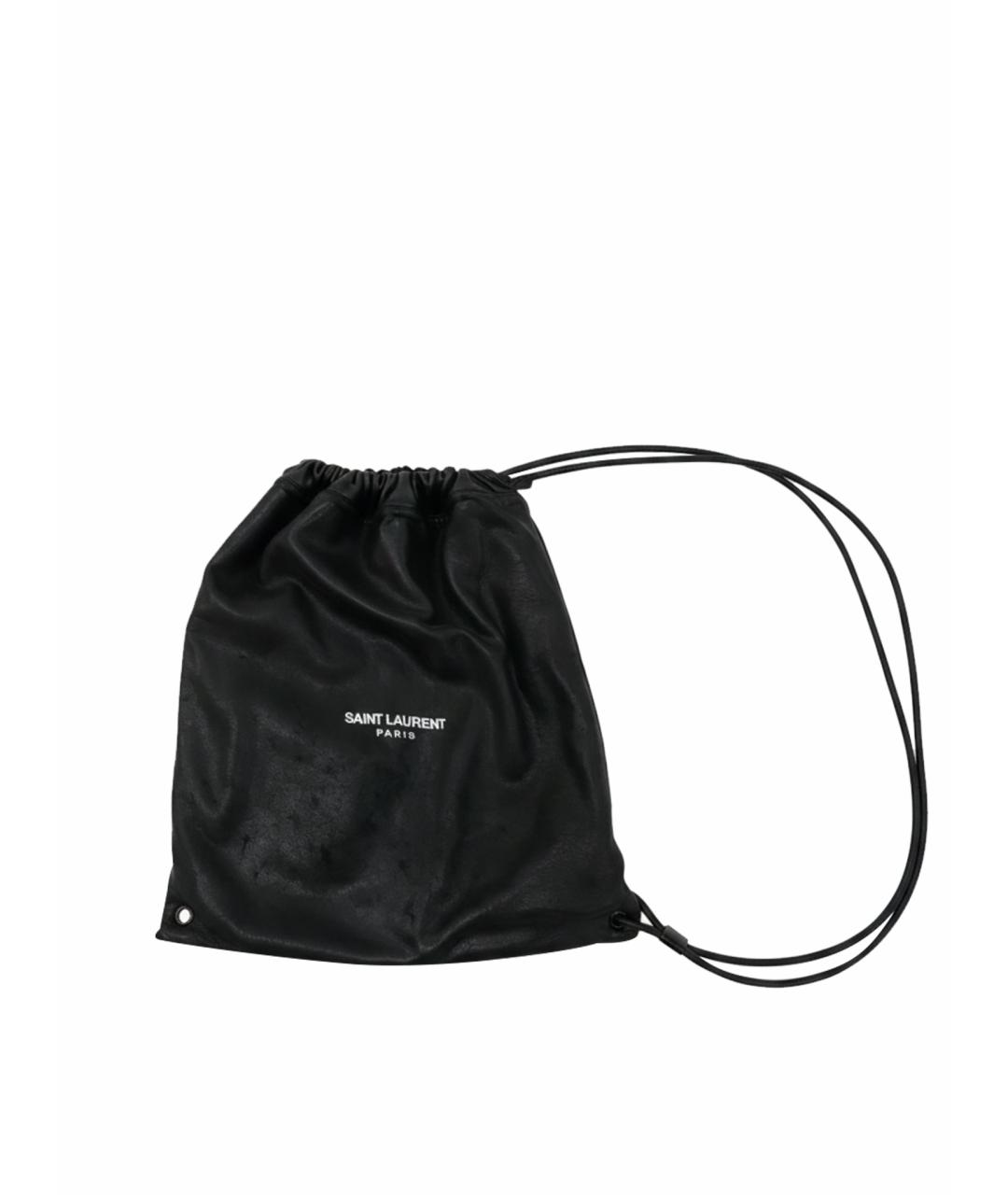 SAINT LAURENT Черный кожаный рюкзак, фото 1