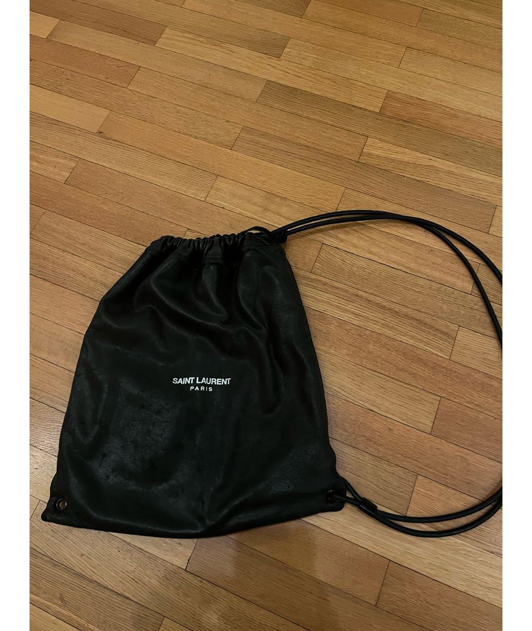 SAINT LAURENT Черный кожаный рюкзак, фото 5