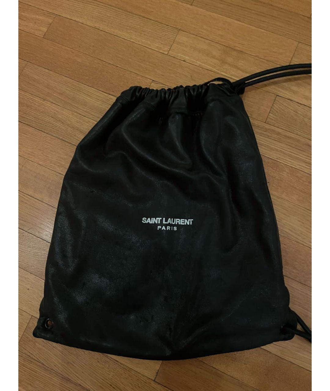 SAINT LAURENT Черный кожаный рюкзак, фото 2